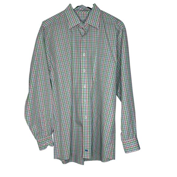 Onward Reserve L Pastel Plaid Button-Down Shirt Southern Preppy Classic Fit - Picture 1 of 7